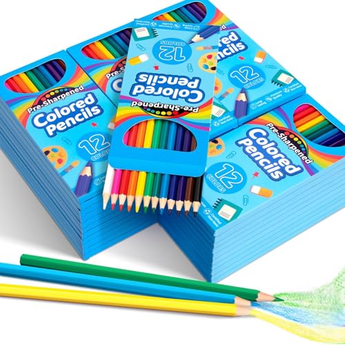 432 Count Colored Pencils Bulk, 36 Pack Colored Pencils for Kids, Pre-sharpened Coloring Pencils in 12 Vibrant Colors, Bulk School Supplies for Teachers, Classroom Prizes, Drawing Art Supplies