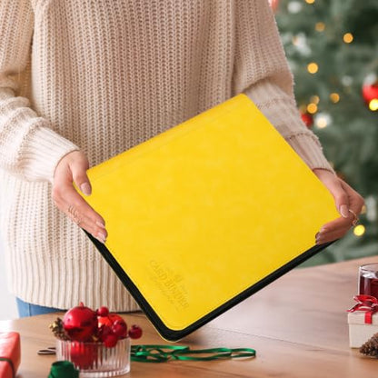 Toploader Binder,Toploader Hard Cases, 9-Pocket Pages Sleeves Hold up 288 Cards.Toploader Card Binder with Sleeves for “3×4” rigid，Card Holder(YELLOW) - color: yellow2, size: 9 Pocket 288 Toploader