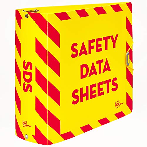 Avery UltraDuty SDS Binder with Chain, 3 Inch Slant Rings, Yellow/Red 3 Ring Binder (77713) - size: 3", style: Ultra-Duty