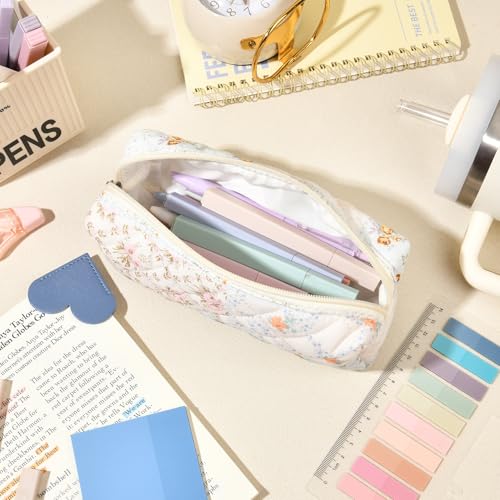 22Pcs Book Annotation Kit Aesthetic Pencil Case with Supplies School Annotation Supplies Gel Pen Transparent Sticky Note Taking Bible Study College Stationery Supplie (Patchwork Flowers) - color: Patchwork Flowers