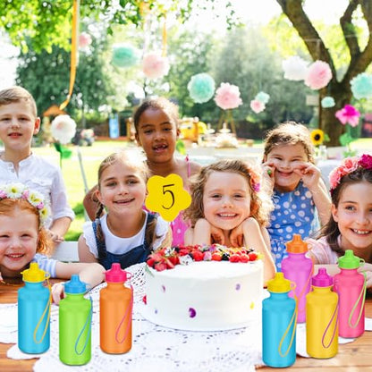 Zubebe 36 Pcs Sports Water Bottles Bulk Squeeze Reusable Plastic Water Bottles Back to School Supplies Summer Gifts for Students School Travel Hiking Cycling Event Team Gift - color: Rainbow Color