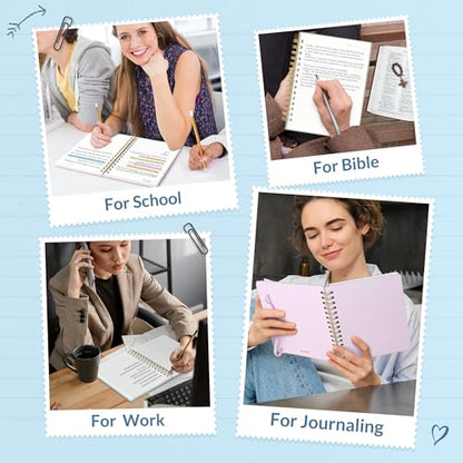 SUNEE Journaling Notebooks, A5 Lined Spiral Notebook for Women, 146 Pages College Ruled Hardcover Notebook for Work, Note Taking, Journaling and Office School Supplies, A5 - Haze Blue - color: Haze Blue