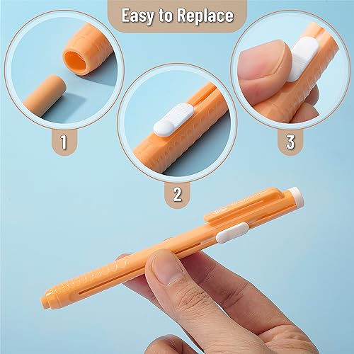 Mr. Pen- Retractable Mechanical Eraser Pens, 6 Pack, Vibrant Colors | Latex-Free Precision Pencil Erasers for Artists, Students, Drawing, Sketching & Drafting | Latex-Free Precision Pencil Erasers for Artists, Students, Drawing, Sketching & Drafting - col