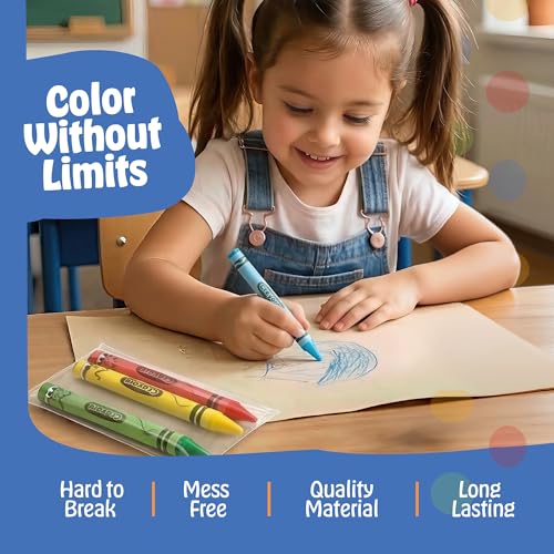 Bulk Crayons 100 Pack (25 Sets of 4) - Individually Wrapped Crayons Party Favors for Kids, Restaurants, Classrooms, Birthday Goodie Bags, School Supplies, Travel, Toddler Coloring, Non-Toxic - style: 25 Packs of 4 (100 Count)