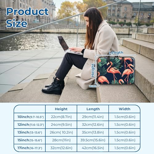 Laptop Sleeve with Handle 17 Inch, Waterproof Laptop Case Bag, Flamingo Pattern Design Computer Sleeve Compatible with MacBook Air, Pro, HP, Dell, Lenovo, ASUS - color: Flamingo, size: 17inch(16-17.3")