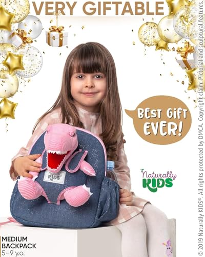 Pink Dinosaur Toys for Kids 5-7, Gifts for 5 Year Old Girls, 4 Year Old Girl Birthday Gift, Toddler Dinosaur Backpack - color: 02 Dinosaur Pink, style: Medium