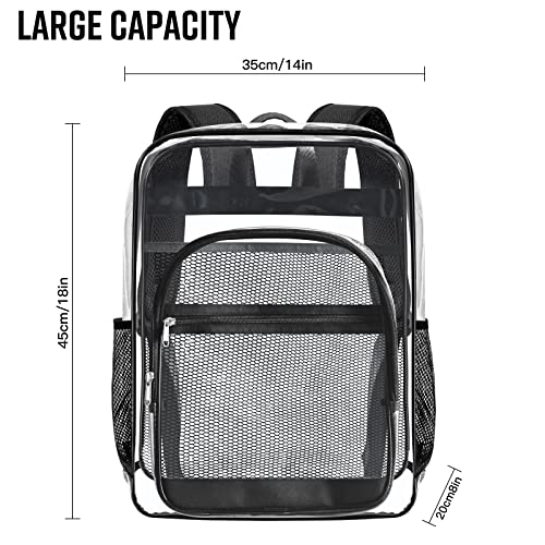 Clear Backpack,Sturdy Shape Heavy Duty Large Clear Backpack - color: B-clear