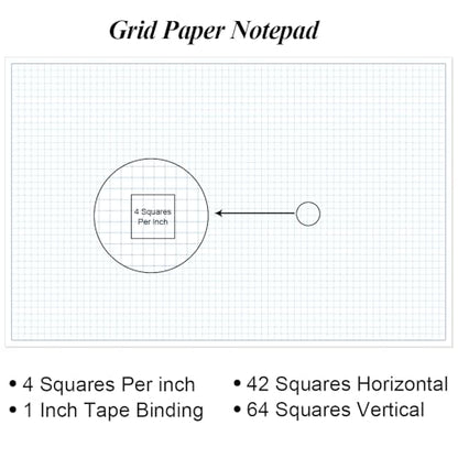 (3-Pack) Engineering Graph Paper Pad - 17" x 11" Grid Paper for Engineering, Drafting, Blueprint Drawing, 75 Sheets/150 Pages 4x4 Blue Quad Rule by Better Office Products - size: 3-Pack
