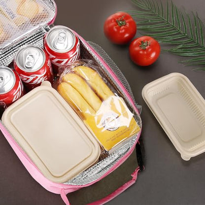 Lovoeo Lunch box Lunch bag for men women Insulated Lunchbox Lunch bags for Work Picnic Travel (Pink) - color: Pink