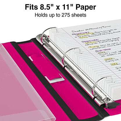 Staples Better Binder, 1-Inch 3‑Ring View Binder, Durable D‑Ring, Pink, Heavy‑Duty, Holds 275 Sheets, School & Office Organization, 3‑Pack - color: Pink, size: 1-Inch, style: 3 Pack