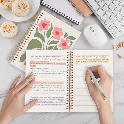 Qabliqo Teachers Gifts Spiral Notebooks, Boho Floral Helping Little Minds Grow Teacher Gifts Journal, Teacher Appreciation Gift Notebook for Note Taking, Teachers Office Supplies, 5.5x8.3 Inch - color: Helping Little Minds Grow
