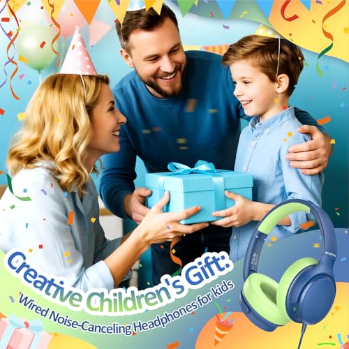 INFURTURE Kids Headphones USB C Over Ear with Active Noise-Canceling | HD Mic, Safe volume, Lightweight, Plug and Play, NO Charging Required Wired School Headphones for Teens for Travel/Classroom