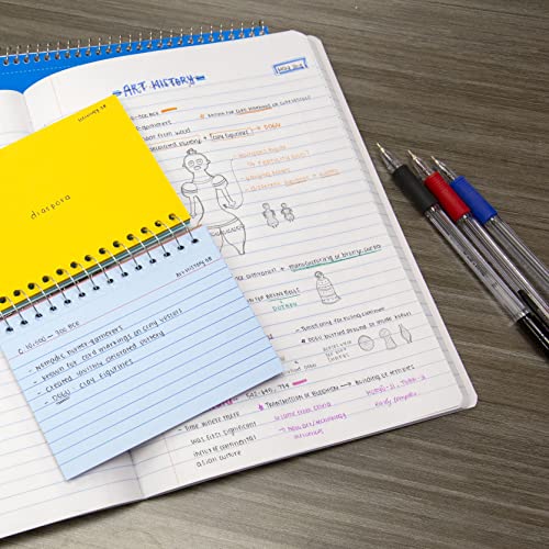 BAZIC 50 Ct. Spiral Bound 3" X 5" Ruled Colored Index Card