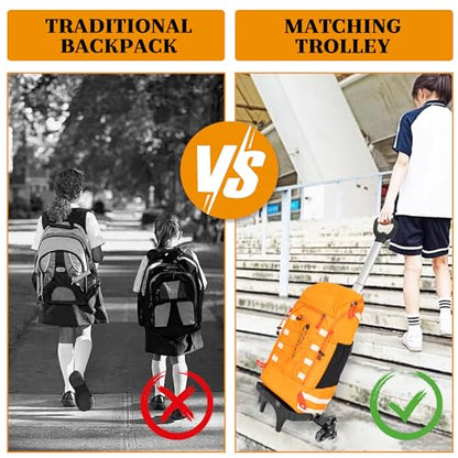 Backpack Trolley with Edge Guard 6-Wheels Rolling Dolly Cart for Backpack,Luggage,Travel Hand Truck - size: 6 Wheels with Edge