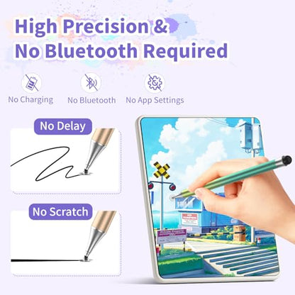 Stylus Pens for Touch Screens, Round Disk Tip Stylus Pen for iPad Compatible with/Tablet/Android/iPad/iPhone/iOS and All Capacitive Touch Screens (Corlorful-3pcs)