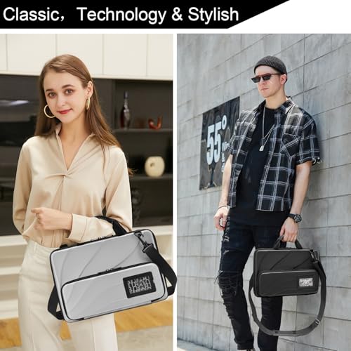Laptop Case Hard Shell Laptop Bag for Men Women with Shoulder Strap - color: Silver, size: 13-14 inch laptop case