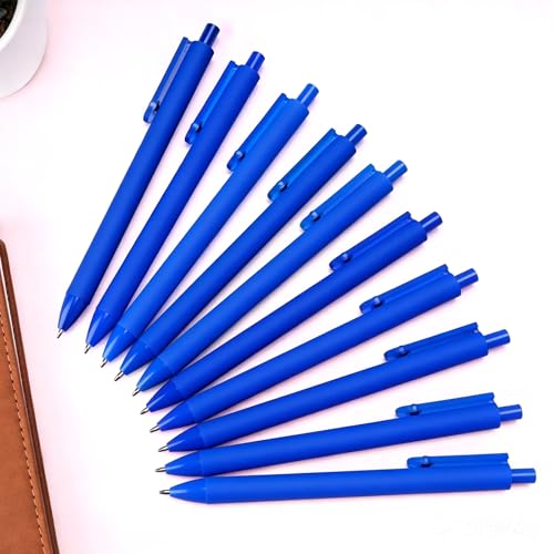 10 Pack Fidget Pens for Adults, Anxiety Relief Ballpoint Pens, 1mm Smooth Writing for Journaling and Bible Study, Soft Rubber Barrel, Sensory Office and School Supplies（Blue） - color: Blue