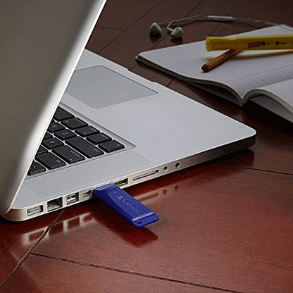 Verbatim 98659 128GB USB 2.0 Flash Drive - Cap-Less & Universally Compatible - Blue - size: 128 GB