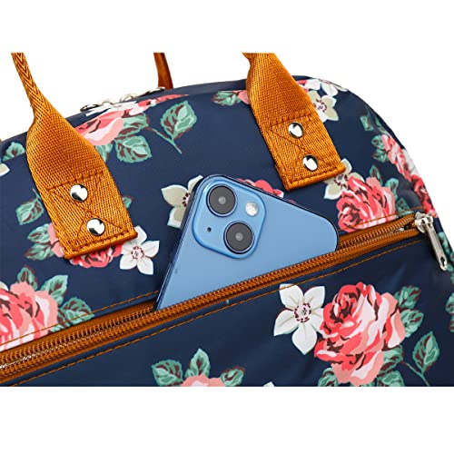 FlowFly Insulated Lunch Bag With Shoulder Strap for Women, Men, and Kids, Large and Reusable, Handle, Freezable Work and School Travel Tote and Meal Prep Organizer,Peony - color: Peony