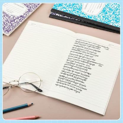 Fainne 100 Pack College Ruled Composition Notebooks A5,Colorful | 30 Sheets/60 Pages Marble Cover Composition Journals Bulk for Back to School Classroom High College School Supplies - color: Colorful