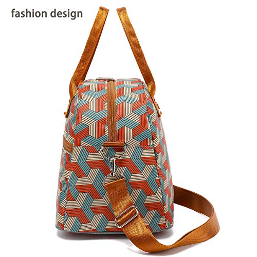 FlowFly Insulated Lunch Bag With Shoulder Strap for Women, Men, and Kids, Large and Reusable, Handle, Freezable Work and School Travel Tote and Meal Prep Organizer,Stereoscopic Red - color: Stereoscopic Red