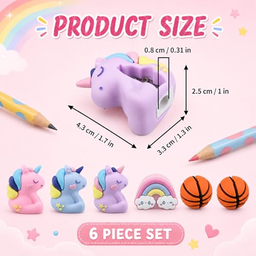6 PCS Kids Pencil Sharpeners, Cute Pencil Sharpener Manual, Hand Held Pencil Sharpener, Funny Sharpener Cartoon Creative, Kawaii Stationary Gifts Mini School Office Supplies (Style 5) - style: Style 5