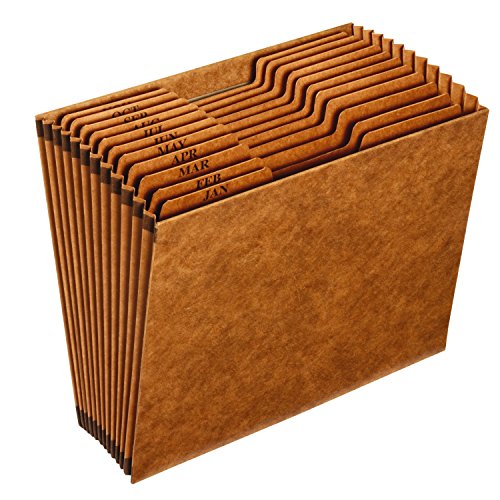 Globe-Weis PFXR217MHD /Pendaflex Heavy-Duty Expanding File, Open Top, 12 Pockets, Monthly Index, Letter Size, Brown (R217MHD) - size: Letter, style: Expanding File