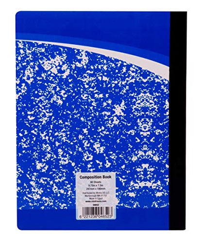 Mintra Primary Composition Notebook, 4 Pack, Blue Cover, 80 Sheets, 7.5in x 9.75in, 1/2 Sheet, Ruled with Drawing Area, Flexible Hardcover Journal, Grades K-2, School & Home Use - color: Primary Ruled, size: 4 Pack