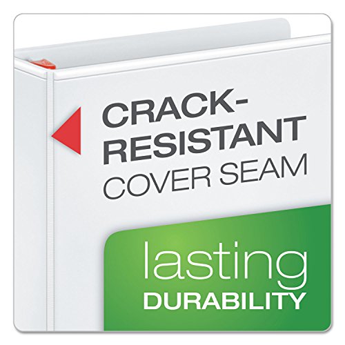 Cardinal 3 Ring Binder, 1.5 Inch Heavy Duty XtraLife Binder, Locking Slant-D Rings, Crack-Resistant Cover & Spine, ClearVue Covers, Holds 375 Sheets, PVC-Free, White (26310) - color: White, size: 1.5-Inch