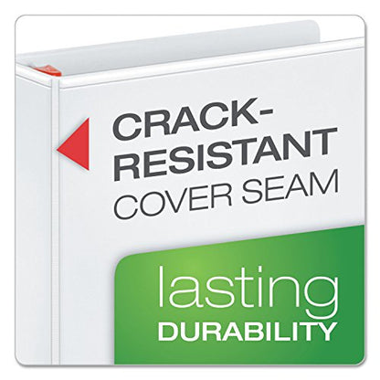 Cardinal 3 Ring Binder, 1.5 Inch Heavy Duty XtraLife Binder, Locking Slant-D Rings, Crack-Resistant Cover & Spine, ClearVue Covers, Holds 375 Sheets, PVC-Free, White (26310) - color: White, size: 1.5-Inch