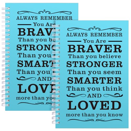 JOHSBYD Spiral Notebook Journal, 2 Pcs Hardcover Spiral Notebooks,College Ruled Hardcover Notebook for Work,A5 Notebooks for Work School Note taking, Lined Journal for Women (2pcs Always-Light Blue) - color: 2pcs Always-Light Blue