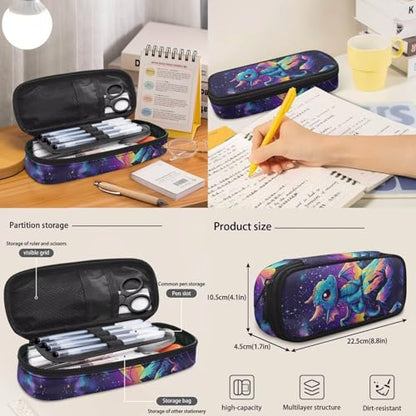 Dragon Starry Print Backpack Set for School Kids, 4PCS Book Bag with Lunch Bag Pencil Case Water Bottle Sleeve Back to School Supplies - color: Dragon Starry