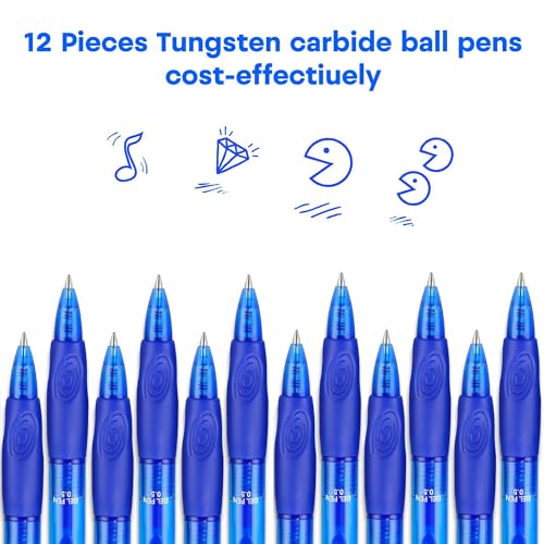 USUAL Retractable Erasable Pens 12 Blue Erasable Gel Pen 0.5mm Erasable Gel Pens Black Make Mistakes Disappear Smooth Writing Pen Office Back-to-School Supplies (Blue) - color: 12 Blue