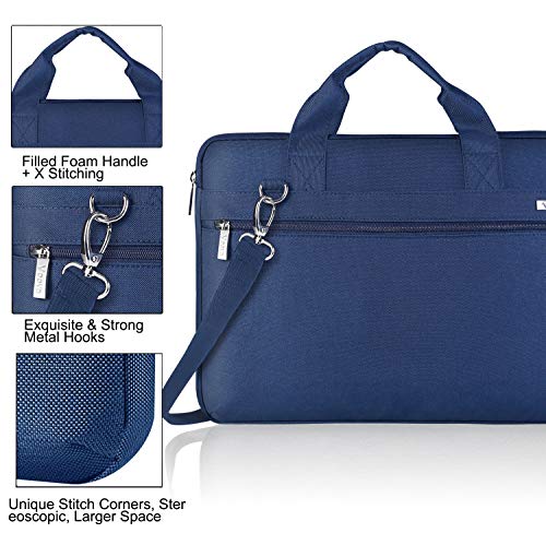 Voova Laptop Bag 13-14 Inch, 360° Protective Laptop Case Sleeve with Shoulder Strap Compatible with Macbook Air 13, MacBook Pro 13/14, Waterproof Computer Bag Slim Briefcase for Men Women, Blue - color: Blue, size: 13-13.5 inch