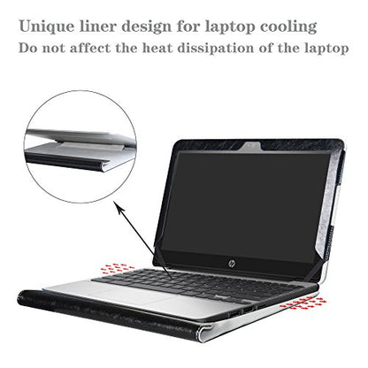 Protective Case Cover for HP Chromebook 11 G5 EE/G4/G3/G2/G4 EE/11-2000 Series Laptop(Warning:Not fit HP Chromebook 11 G6 EE/G5/G1/11-v000/11-1100 Series) 11.6",Black - color: Black