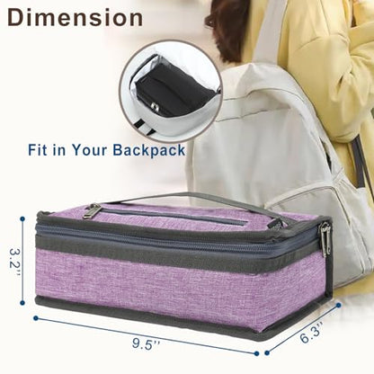 FlowFly Small Insulated Lunch box Portable Soft Bag Mini Cooler Thermal Meal Tote Kit with Handle for Work & School, Purple - color: Purple
