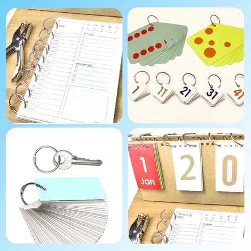 (40Pack)Book Rings 1 Inch Binder Rings with Metal Single Hole Punch | Nickel Plated Steel Paper Rings Metal Rings for Index Cards,Flash Card rings,Silver