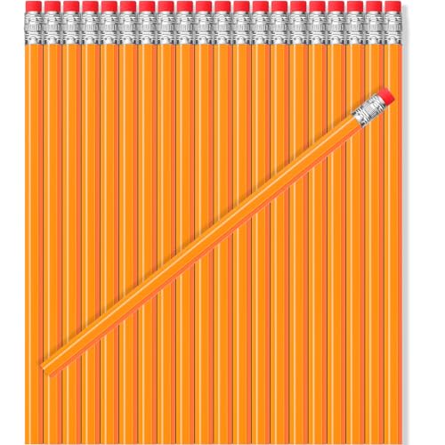 TecUnite 120 Pcs #2 HB Pencils with Eraser No 2 Unsharpened Wooden Hexagonal Pencils for Adults Gifts for School Exam art Learning Office Sketching(Yellow) - color: Yellow