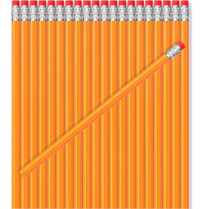 TecUnite 60 Pcs HB Pencils #2 Unsharpened Wood Cased Pencils with Eraser Hexagonal Pencil Cute Graphite No 2 Pen for Adults Gifts Exam School Office Sketching Learning(Yellow, Silver) - color: Yellow, Silver