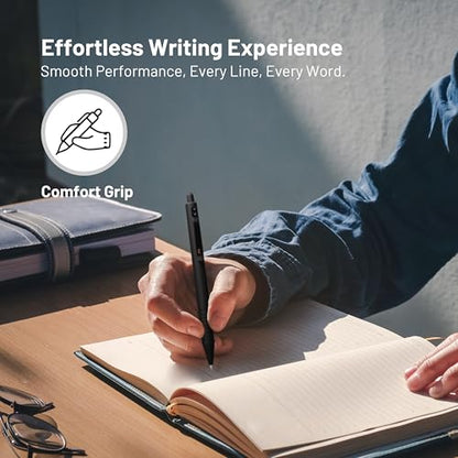 Everyman Black Grafton Super Matte Full Click Refillable Gel Pen | Durable EDC Writing Tool with Deep Grip | Smooth 0.7mm Ink Flow for Daily Use, Notes, Journaling, and Office Essentials - color: Black, style: Full Click