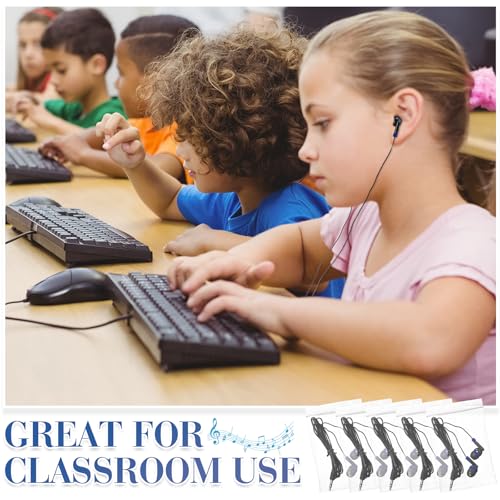 Kanayu 50 Pack Wired Earbuds Bulk for Classroom Ear Headphones Wired Basic Student Earbuds No Microphone with 3.5mm Jack for Class Laptop School Library, Individually Bagged (Dark Blue) - color: Dark Blue