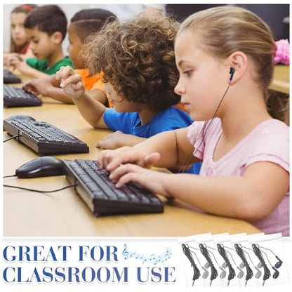Kanayu 50 Pack Wired Earbuds Bulk for Classroom Ear Headphones Wired Basic Student Earbuds No Microphone with 3.5mm Jack for Class Laptop School Library, Individually Bagged (Dark Blue) - color: Dark Blue