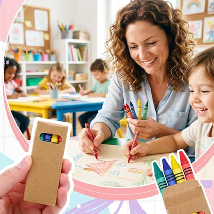 Resurhang 24 Sets/96 Pcs Crayons Bulk 4 Color Back to School Gifts Individual Packs Mini Wrapped Wax Washable Crayons for Student School Supplies Classroom Rewards Gifts - color: 4 Color