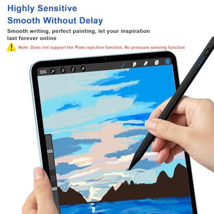 Stylus Pens for Touch Screens Power-Display Tablet Pen POM Tip Magnetic Digital Touch Pen Compatible with iPhone/iPad/Switch/Lenovo/and Other iOS/Android Smartphone and Tablet Devices (Black) - color: 2SS-Black