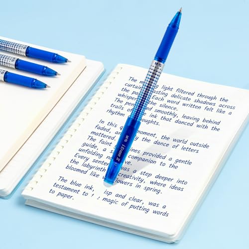 M&G Erasable Pens, 15 Pcs Erasable Gel Pen Medium Point 0.7mm, Blue Erasable Gel Ink Pen with Comfort Grip and Cap, Make Mistakes Disappear for Drawing Writing Planner and Crossword Puzzles - color: Blue