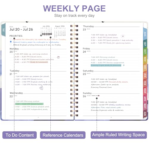 Planner 2026-2027, Weekly and Monthly Academic Year Calendar Planner, July 2026 - June 2027, Daily Agenda Book for Office School Supplies, Letter Size(8.5'' x 11'') - color: 2607-Mountain Flight, size: 8.5"x11"(Jul 2026-Jun 2027)