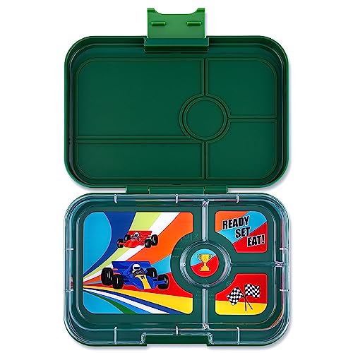 Yumbox Tapas Leakproof Bento Box, 4 Compartments, Greenwich Green | Sandwich-Friendly | Large 4.2-Cup Capacity | Removable Compartment Tray | Easy-Open Single Latch | Wrap & Bagel Friendly - color: Greenwich Green Race Cars