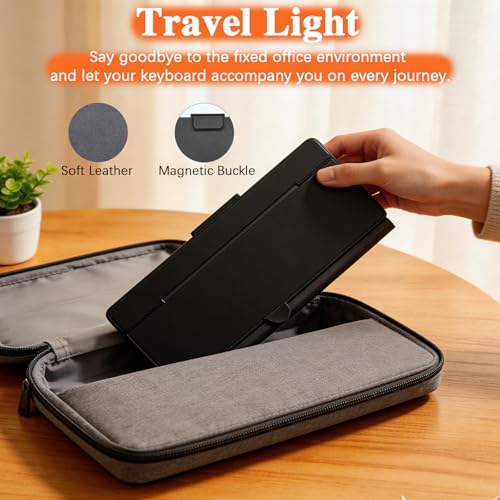 Foldable Keyboard with 7-Color Backlit & Any-Angle Stand | Portable Wireless Keyboard for Windows, iOS & Android,Compact Travel Bluetooth Keyboard for iPad/Phones/Z Fold/Galaxy Tab