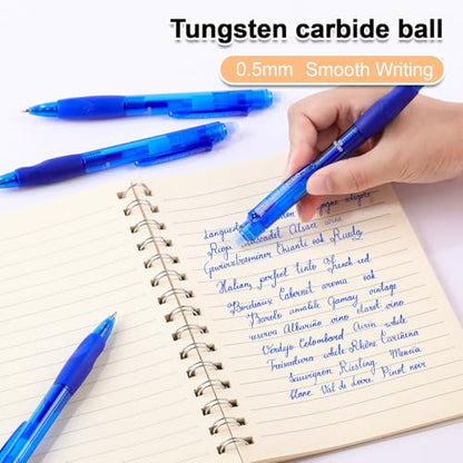 USUAL Retractable Erasable Pens 12 Blue Erasable Gel Pen 0.5mm Erasable Gel Pens Black Make Mistakes Disappear Smooth Writing Pen Office Back-to-School Supplies (Blue) - color: 12 Blue