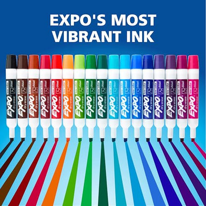 EXPO Dry Erase Markers, Low Odor Ink, Black, Chisel Tip, 4 Count - Whiteboard, Calendar, Organization, Essential Supplies for Office, School, Classroom, Teachers